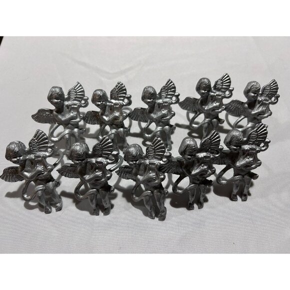 Pier ! Other - Pier 1 Cherub Angel Harp Heavy Napkin Rings Lot of 10 Vintage